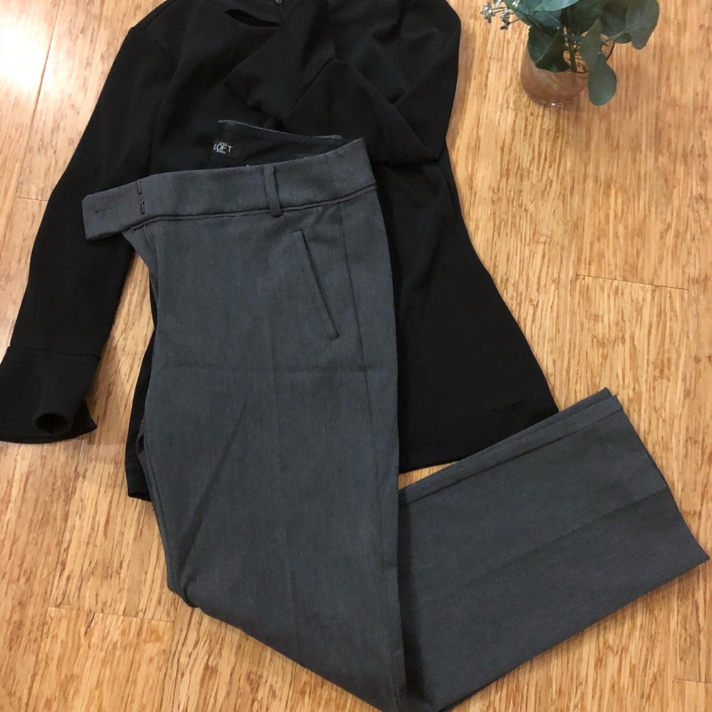 Straight leg grey slacks